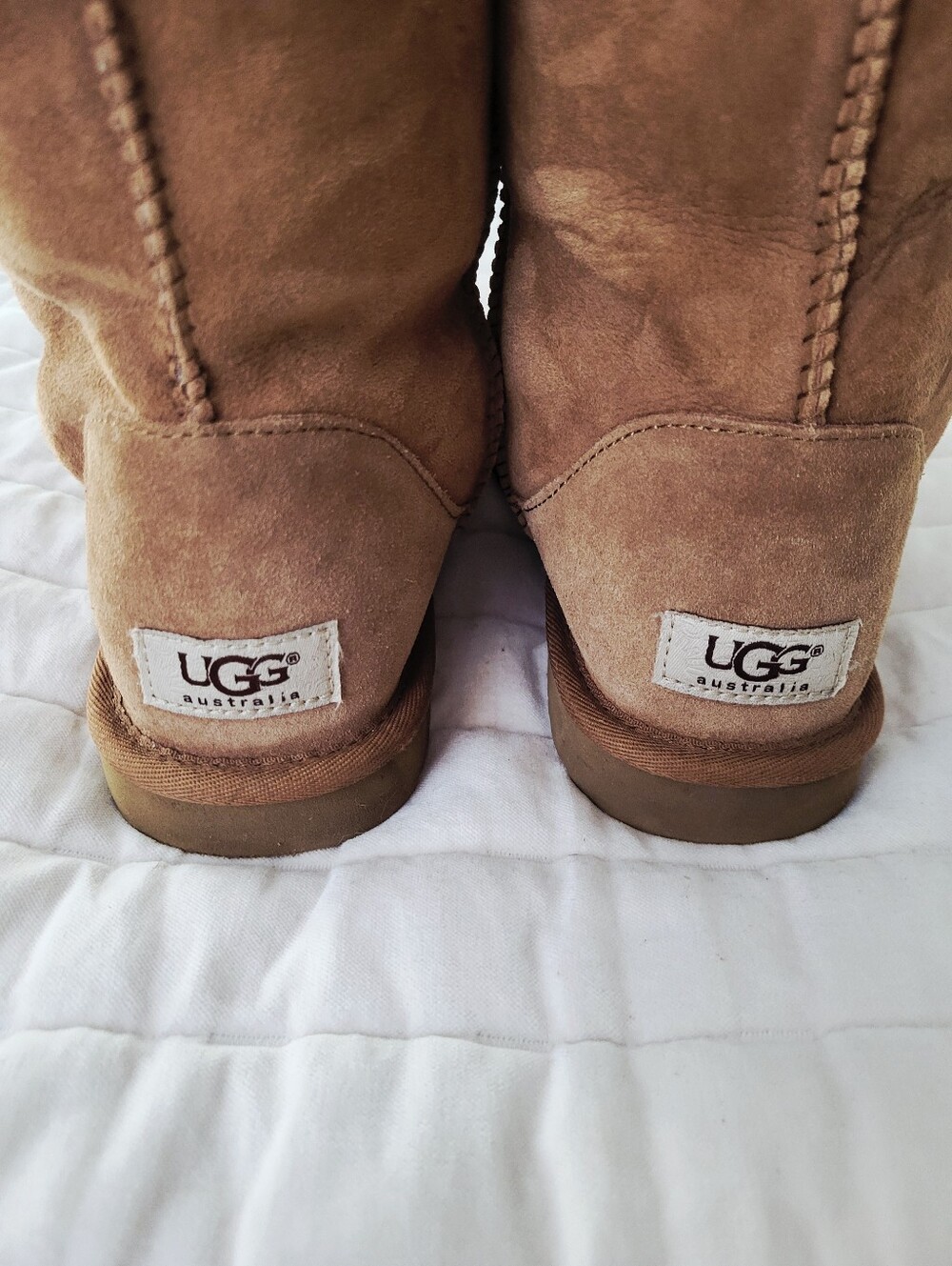 UGG Tall Chestnut Suede Boots, Sz 8, Like New - Picture 7 of 12